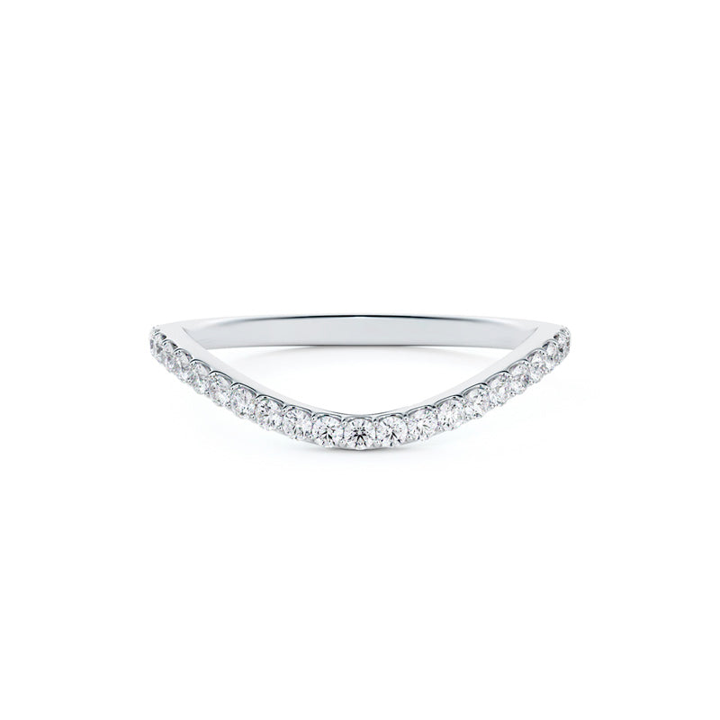 De Beers Forevermark Lady's White Polished Platinum Embrace Contoured Pave Wedding Band