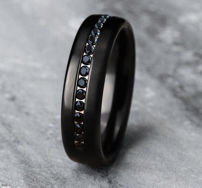 THE EDISON, Titanium Band with Black Diamonds (.40ct)
