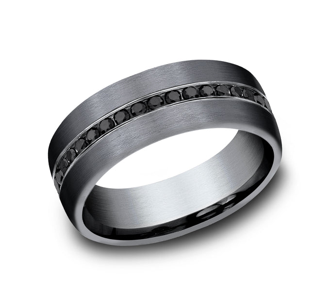 THE EDISON, Tantalum Band with Black Diamonds (.40ct)