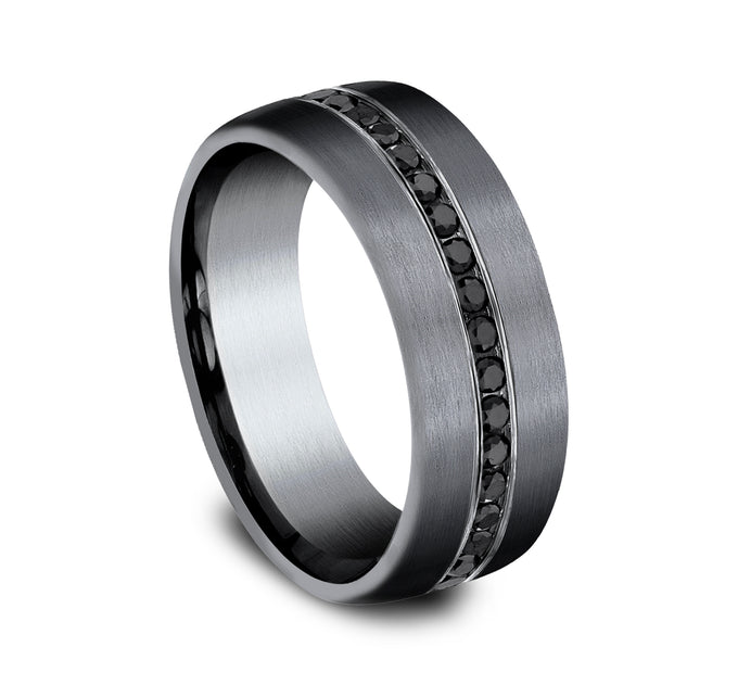 THE EDISON, Tantalum Band with Black Diamonds (.40ct)
