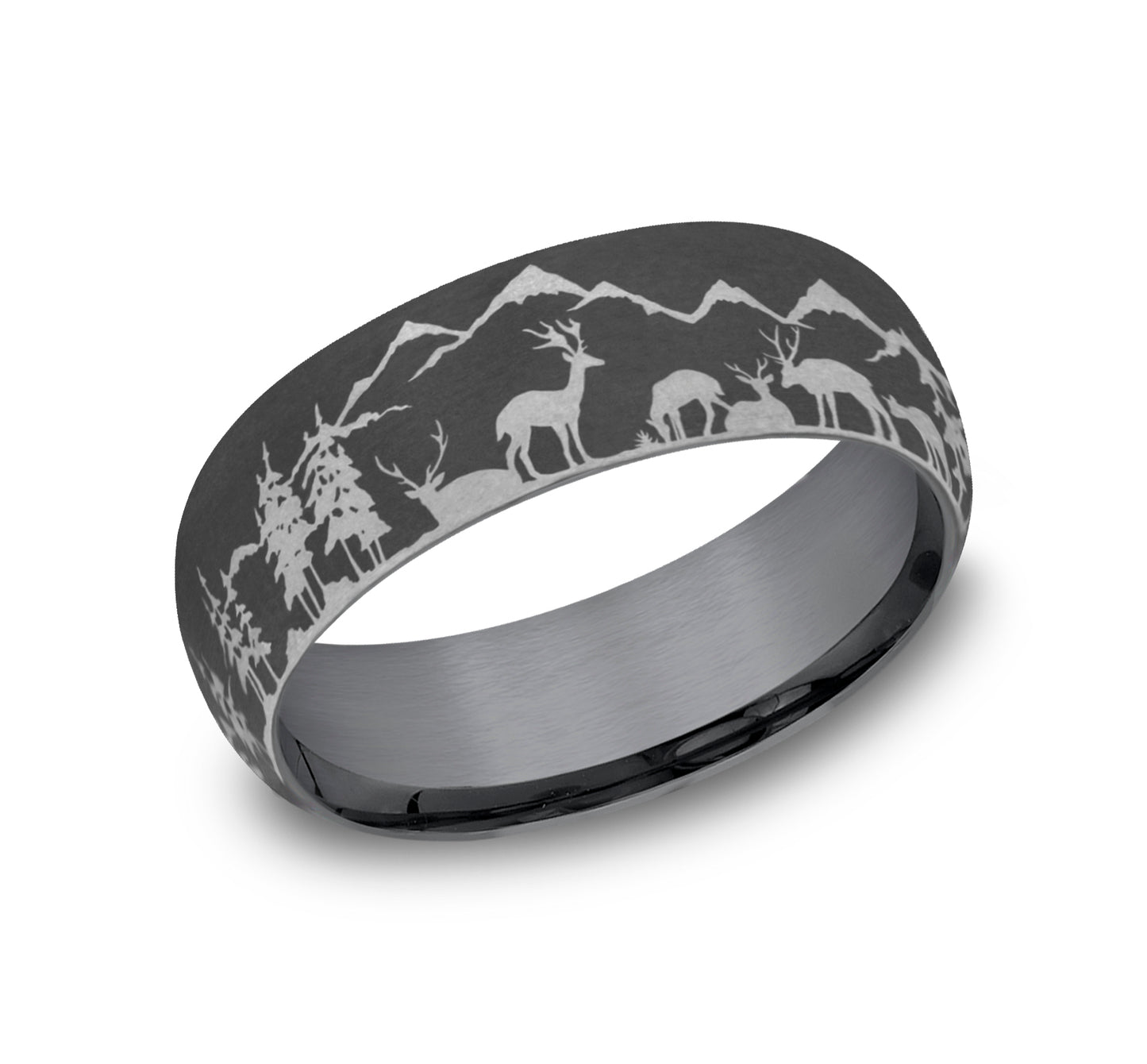 Stag figurine on white background