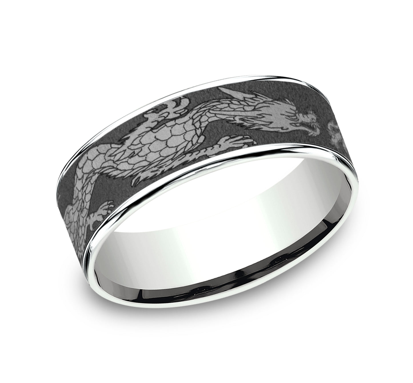 White Gold and Tantalum Dragon Band