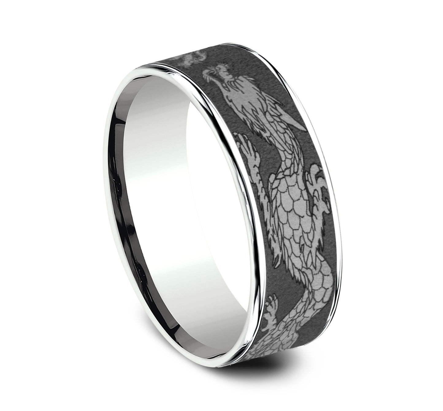 White Gold and Tantalum Dragon Band