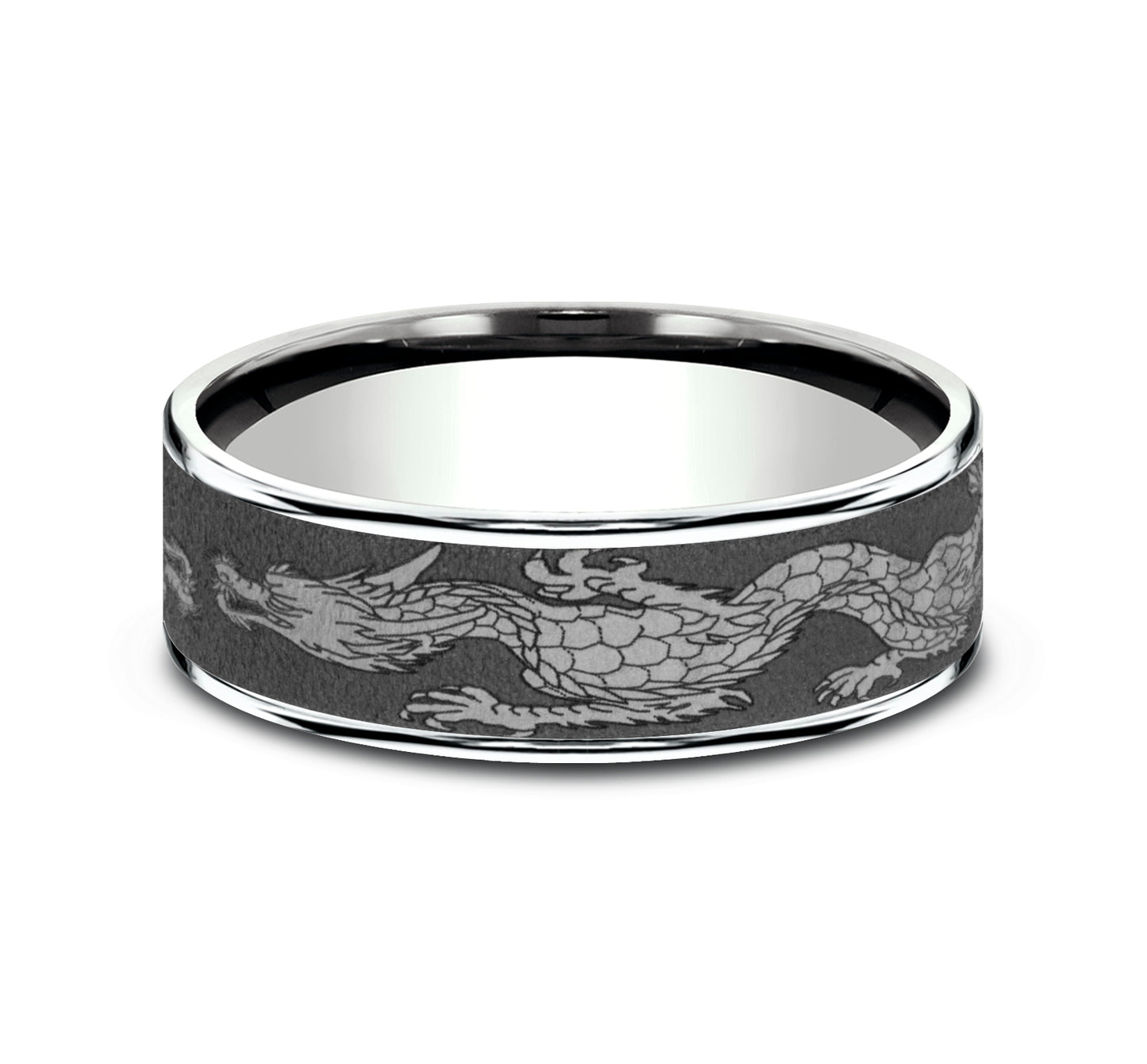 White Gold and Tantalum Dragon Band