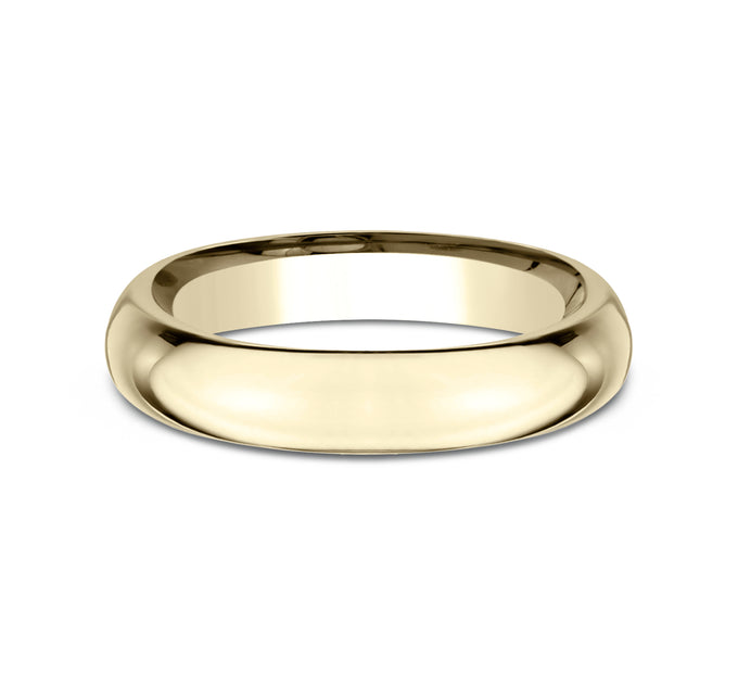 High Dome Comfort Fit 14k Yellow Gold Ring
