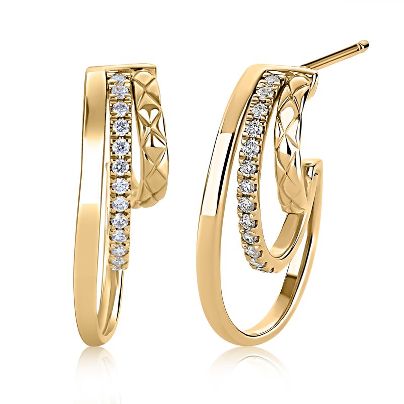 14 Karat Yellow Gold J-Hoop Earrings