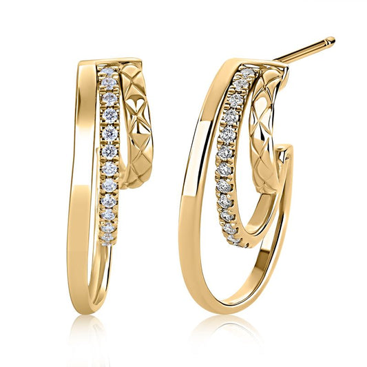 14 Karat Yellow Gold J-Hoop Earrings
