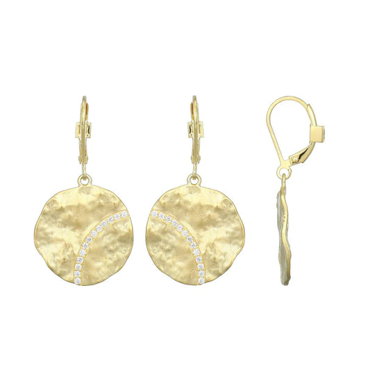 Yellow Sterling Silver Gold Plated Disc Earrings
