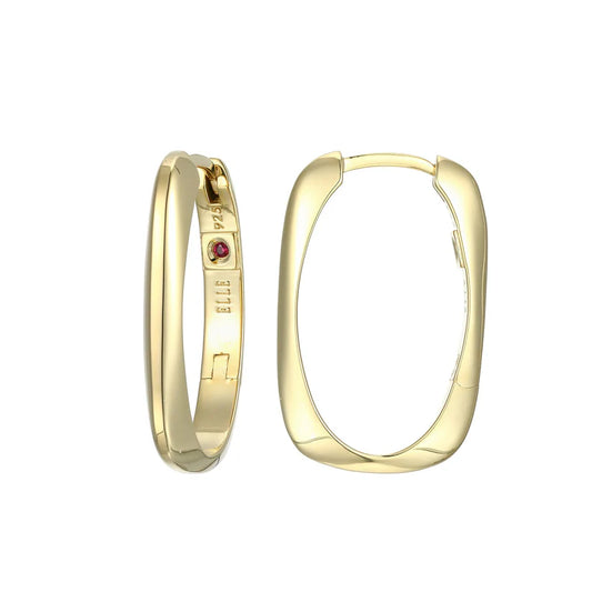 Yellow Sterling Silver Gold Plated Hoops Earrings