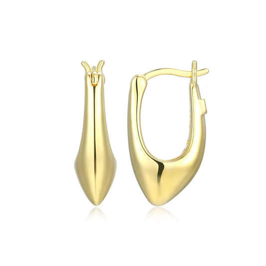 Yellow Sterling Silver Gold Plated Drop Earrings
