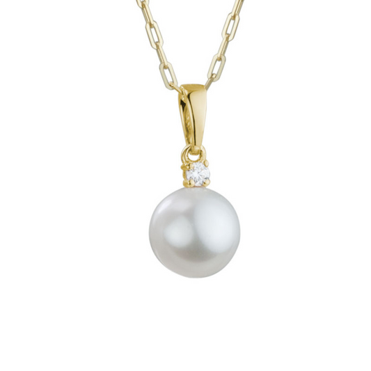 Pearl Drop Pendant 14k Yellow Gold