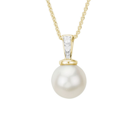 Pearl Drop Pendant 14k Yellow Gold