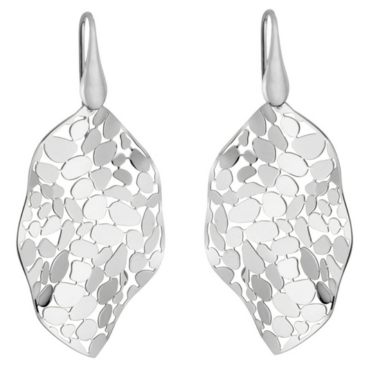 Mosaic Leaf Sterling Silver Dangle Earrings