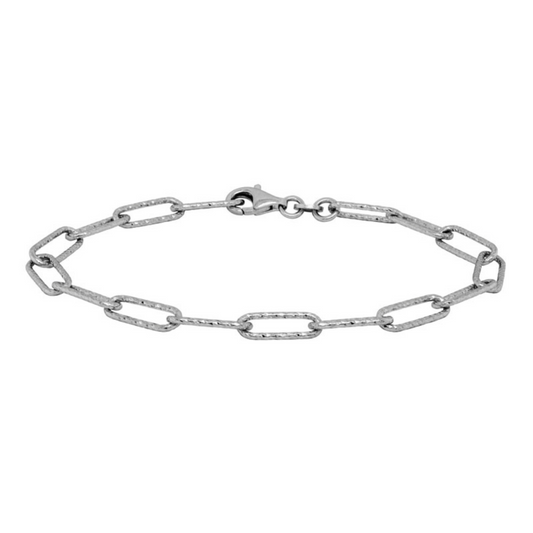 Paper Clip Sterling Silver Bracelet