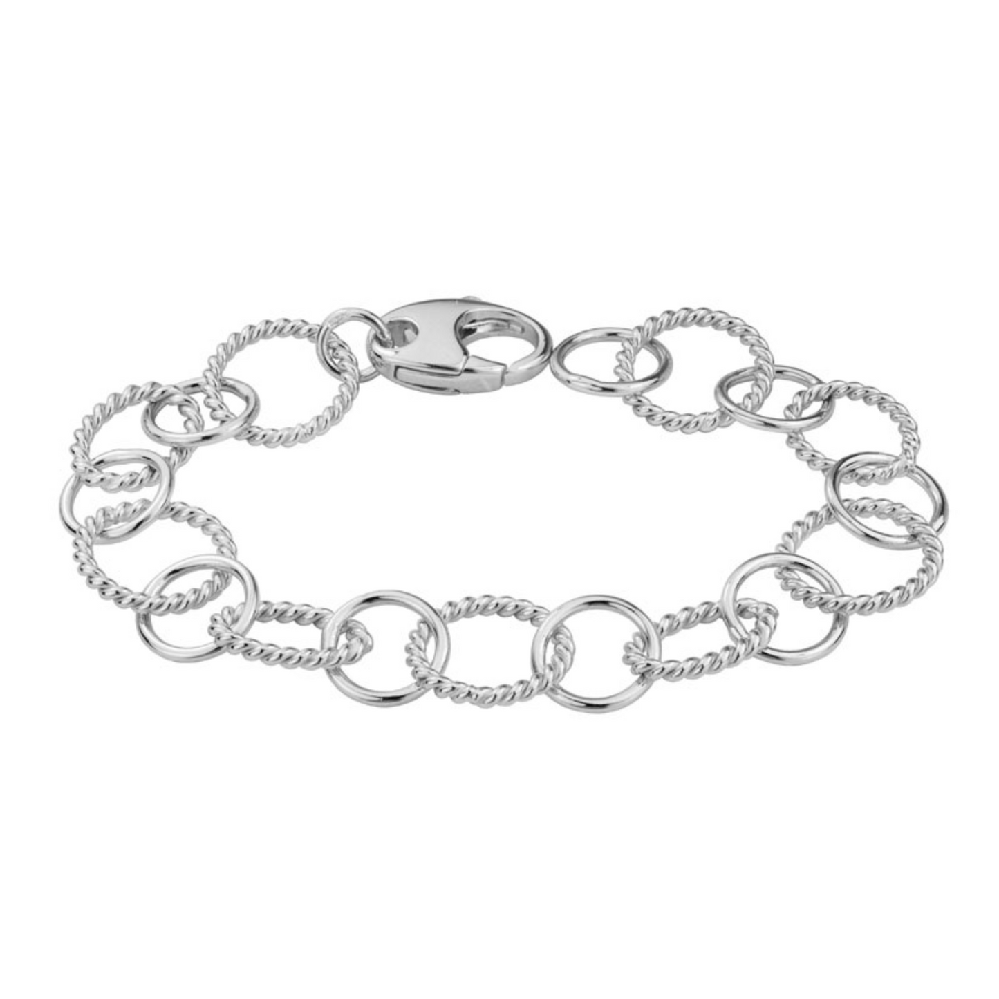 Circle Link Sterling Silver Bracelet