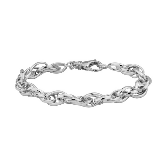 Marquise Link Sterling Silver Bracelet