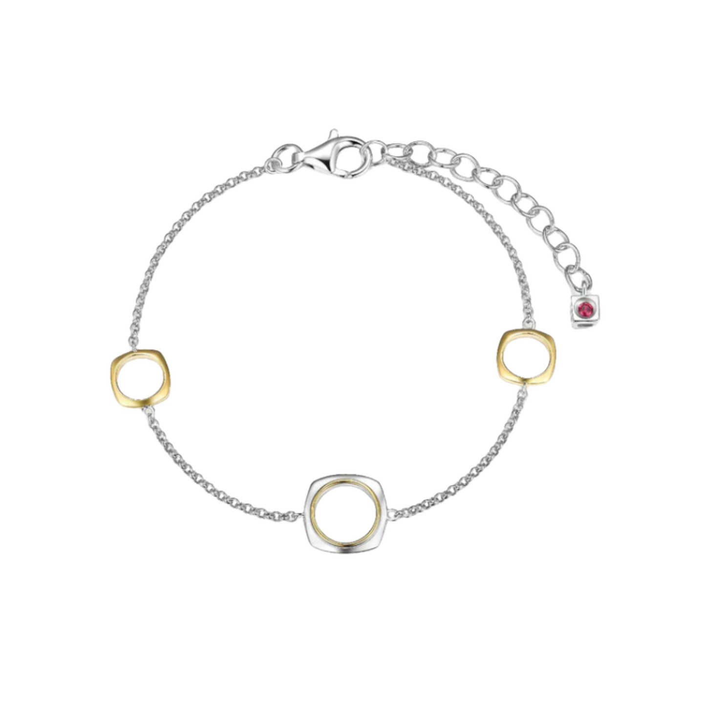 Elle two-tone square station bracelet