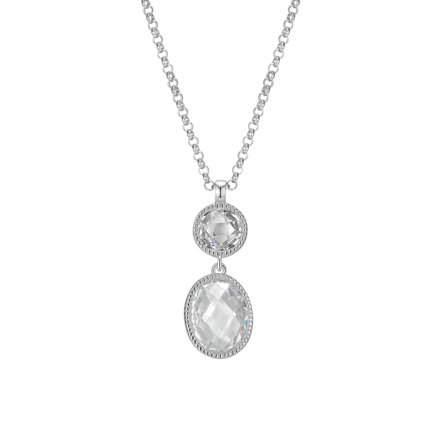 Elle Sterling Silver CZ Drop Pendant