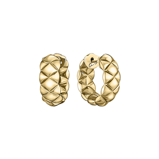 A Jaffe 14k Yellow Gold Quilted Huggie Hoops