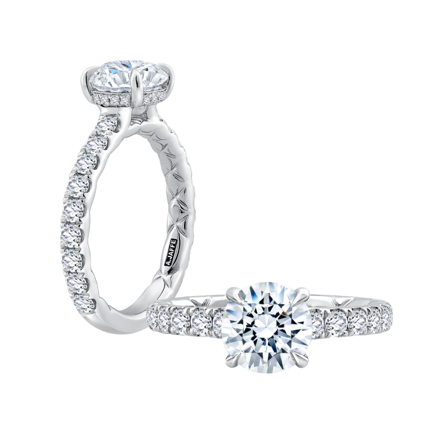 A Jaffe Diamond Engagement Ring with a Hidden Halo