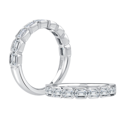 A Jaffe 9 Stone Diamond Bezel Wedding Band