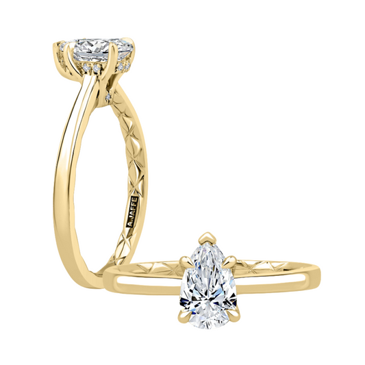 A Jaffe Solitaire Engagement Ring with Hidden Halo