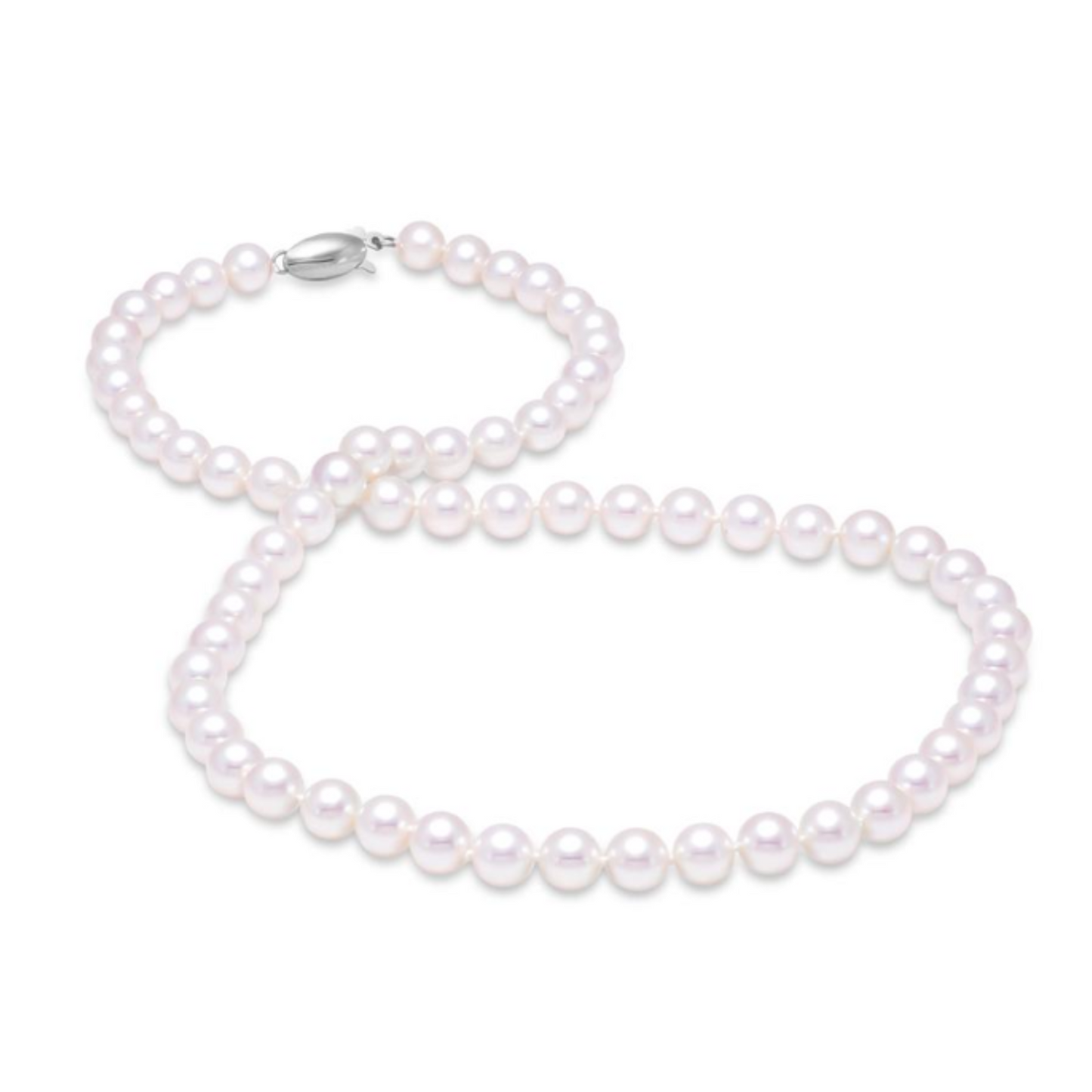White 14 Karat Fresh Water Pearls Single Strand 18" Necklace