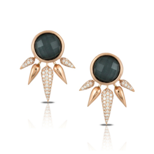 18 Karat Rose Gold Hematite Jacket Earrings