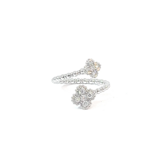 14 Karat Quatrefoil Bypass Diamond Ring