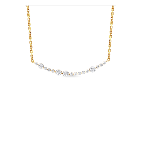 14 Karat Yellow Gold Diamond Smile Necklace