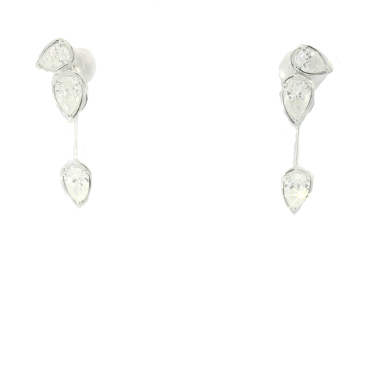 18 Karat White Gold Drop/Jacket Diamond Earrings