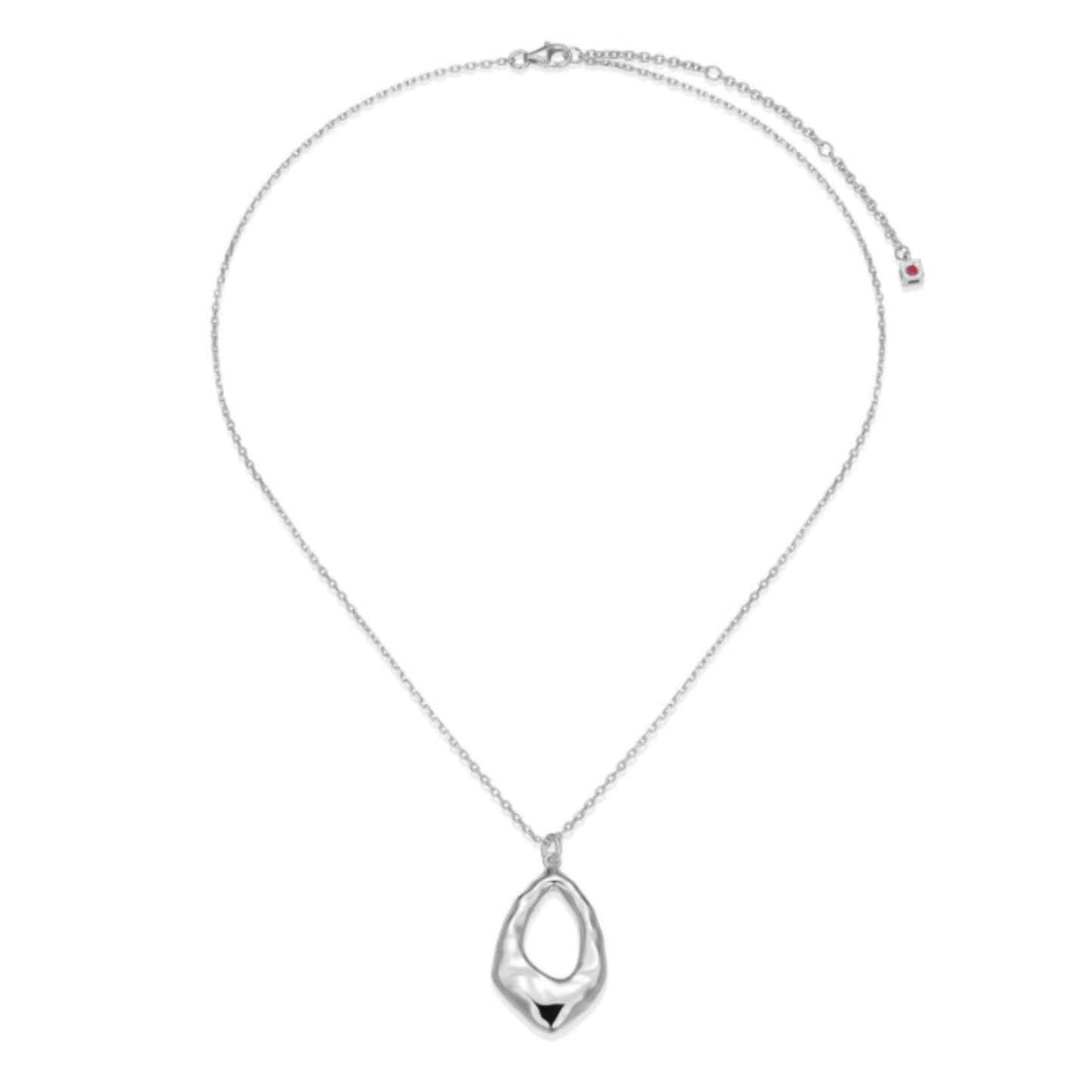 Sterling Silver Hammered Freeform Pendant