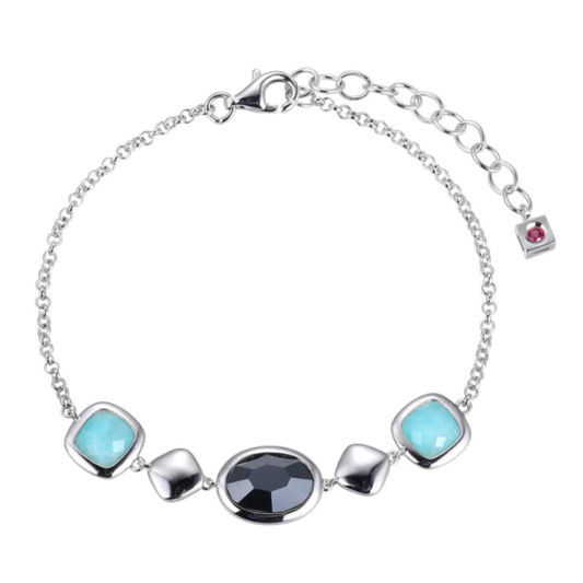 Sterling Silver Amazonite and Hematite Bracelet