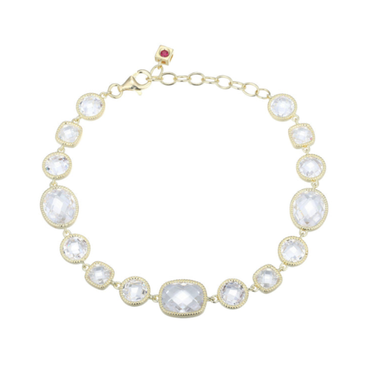 Sterling Silver Gold Plated CZ Essence Bracelet