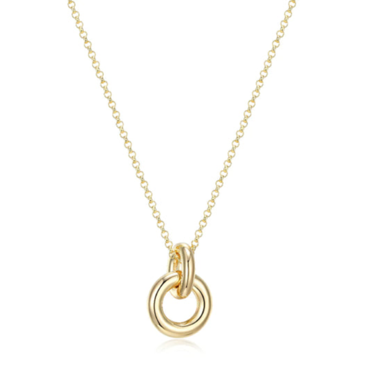Sterling Silver Gold Plated Rolo/Circle Drop Necklace