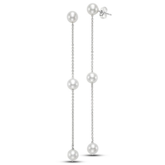 White 14 Karat Tin Cup Earrings