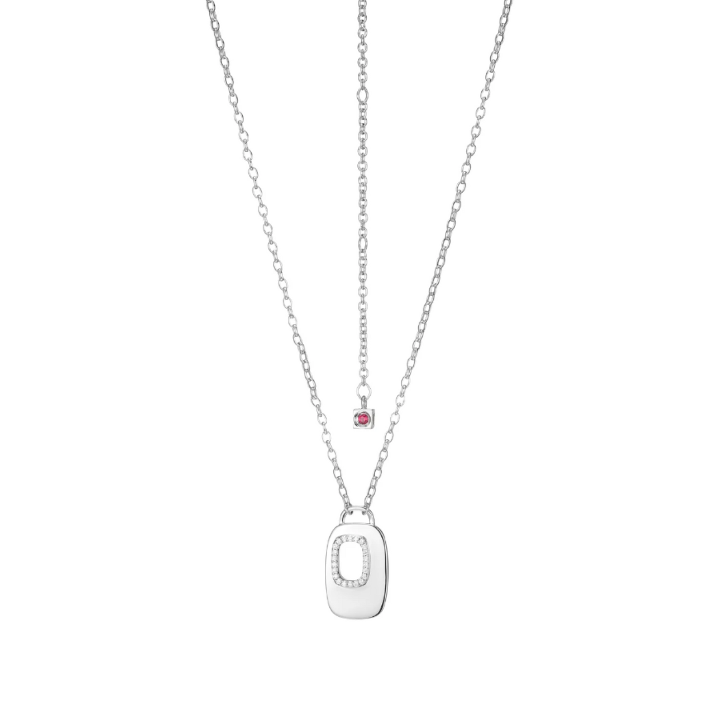 Elle Sterling silver Rectangular Drop Pendant