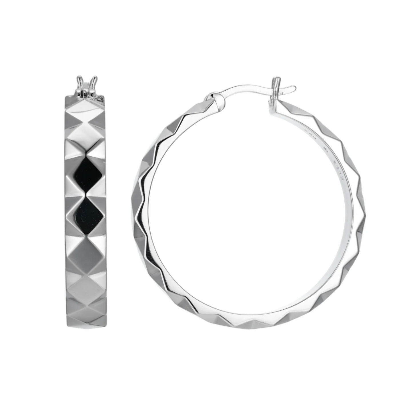 Elle Sterling Silver Geometric Hoop