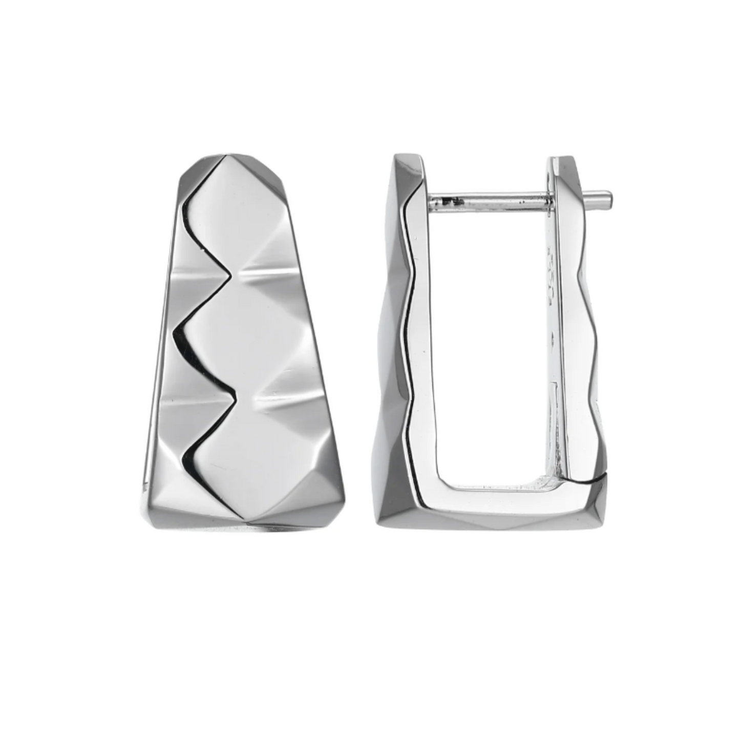 Elle Sterling Silver Rectangular Hoop Earrings