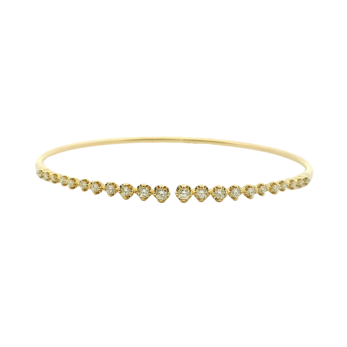 Yellow 14k Graduated Diamond Soft Cuff Bracelet