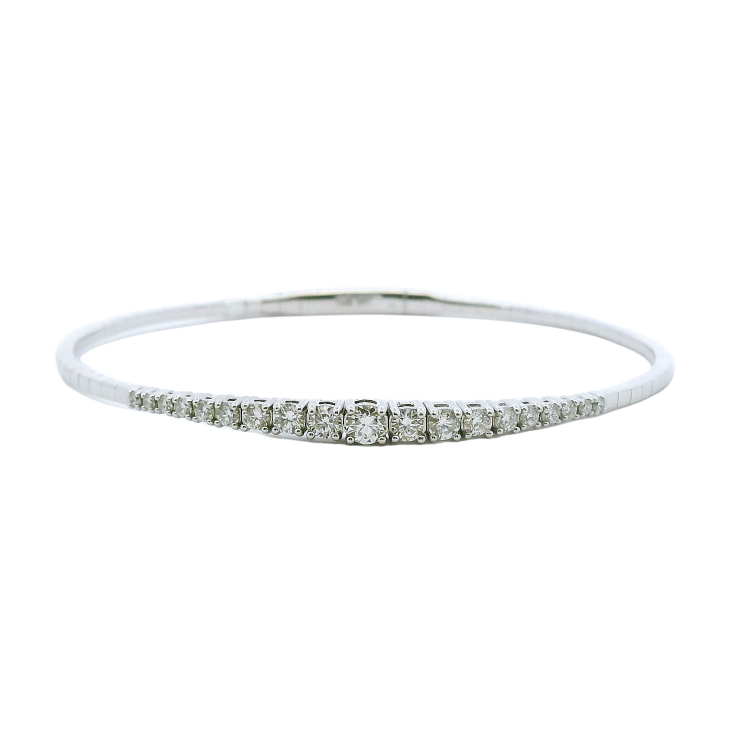 White 14k Diamond Soft Bangle Bracelet