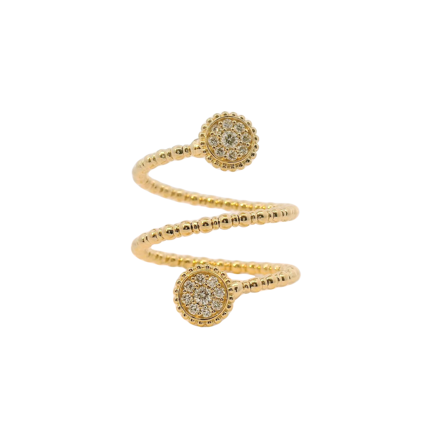 Yellow 14k Flexible Triple Bypass Diamond Ring