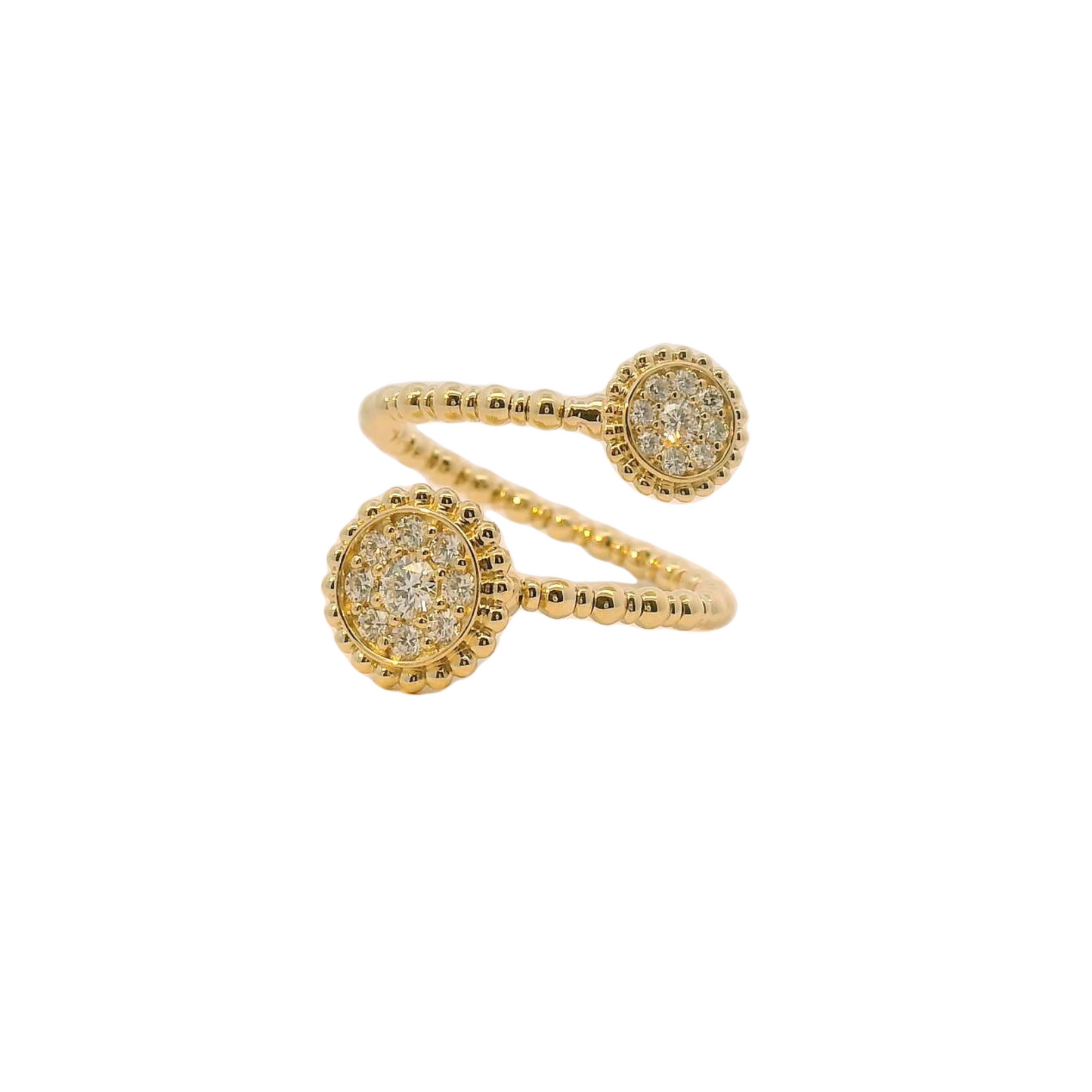 Yellow 14k Flexible Diamond Bypass Ring