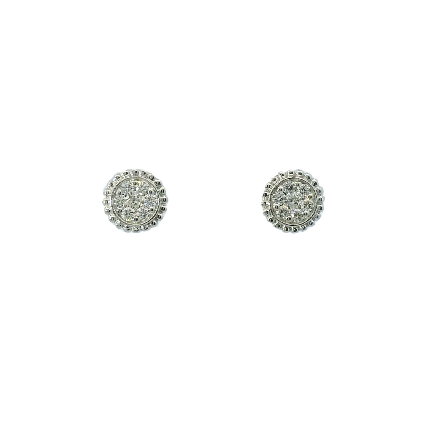 White 14k Diamond Cluster Studs