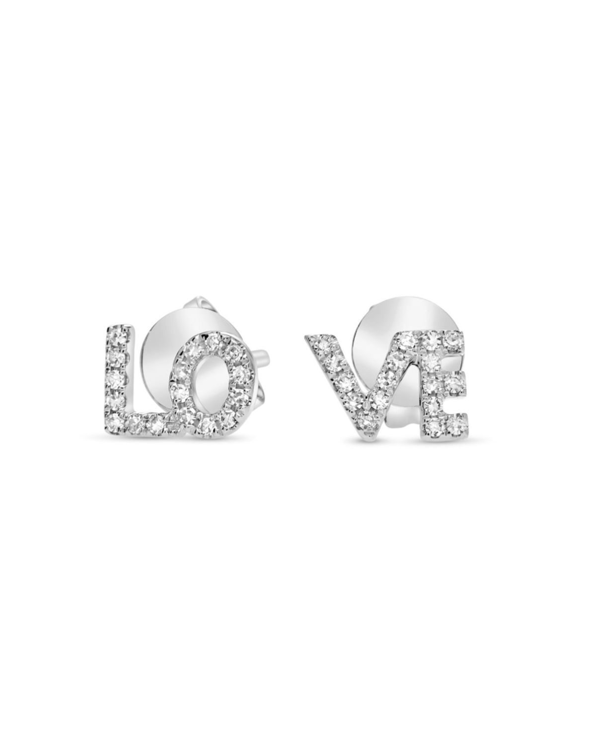 14K Split LO VE Diamond Earrings