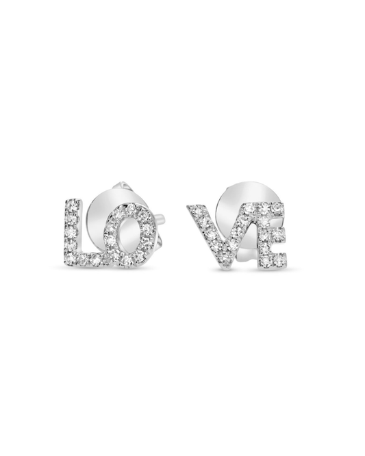 14K Split LO VE Diamond Earrings