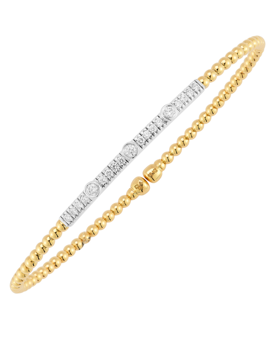 18 Karat Yellow Gold Diamond Bar Bracelet