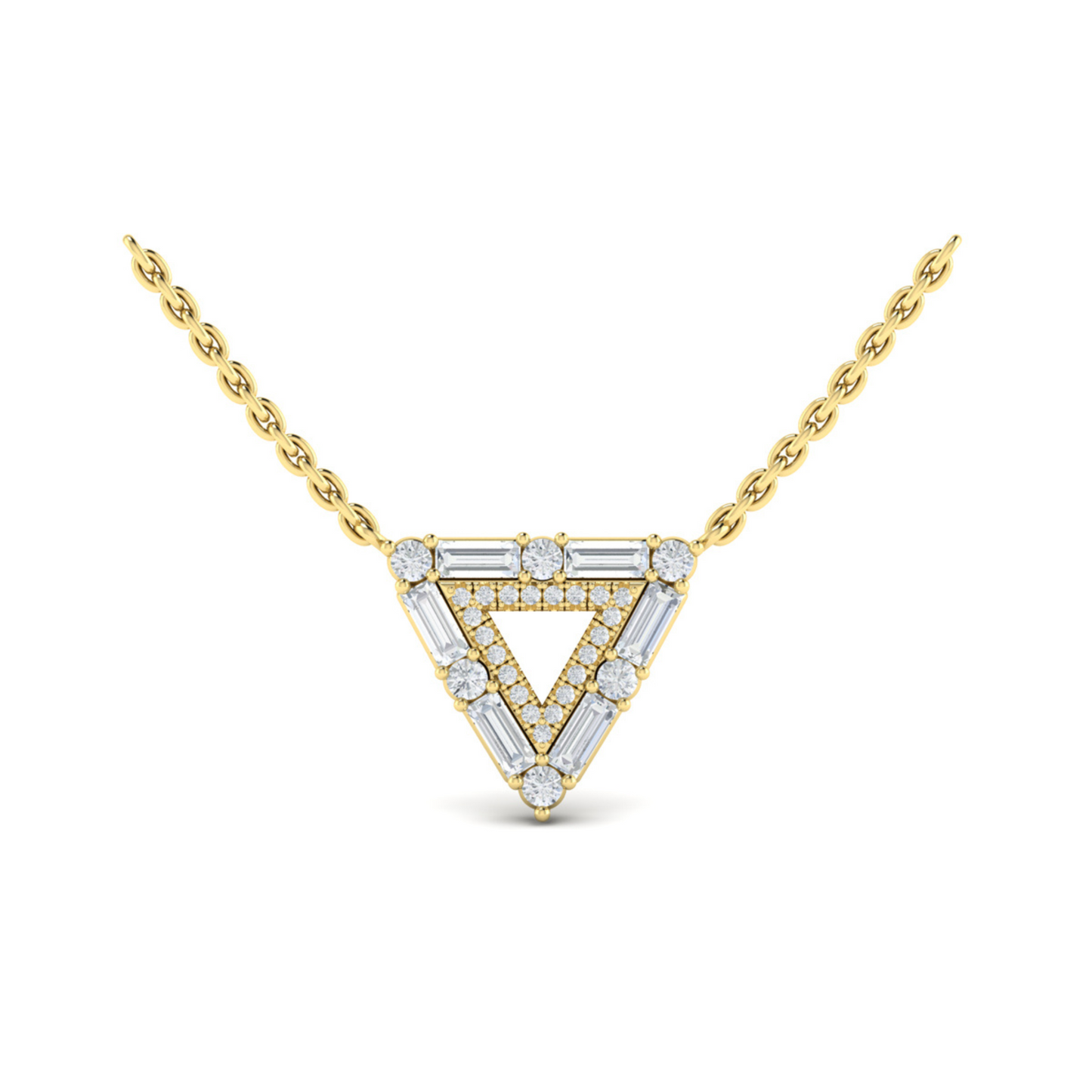 Vlora Yellow 14k Gold Diamond Triangle Necklace