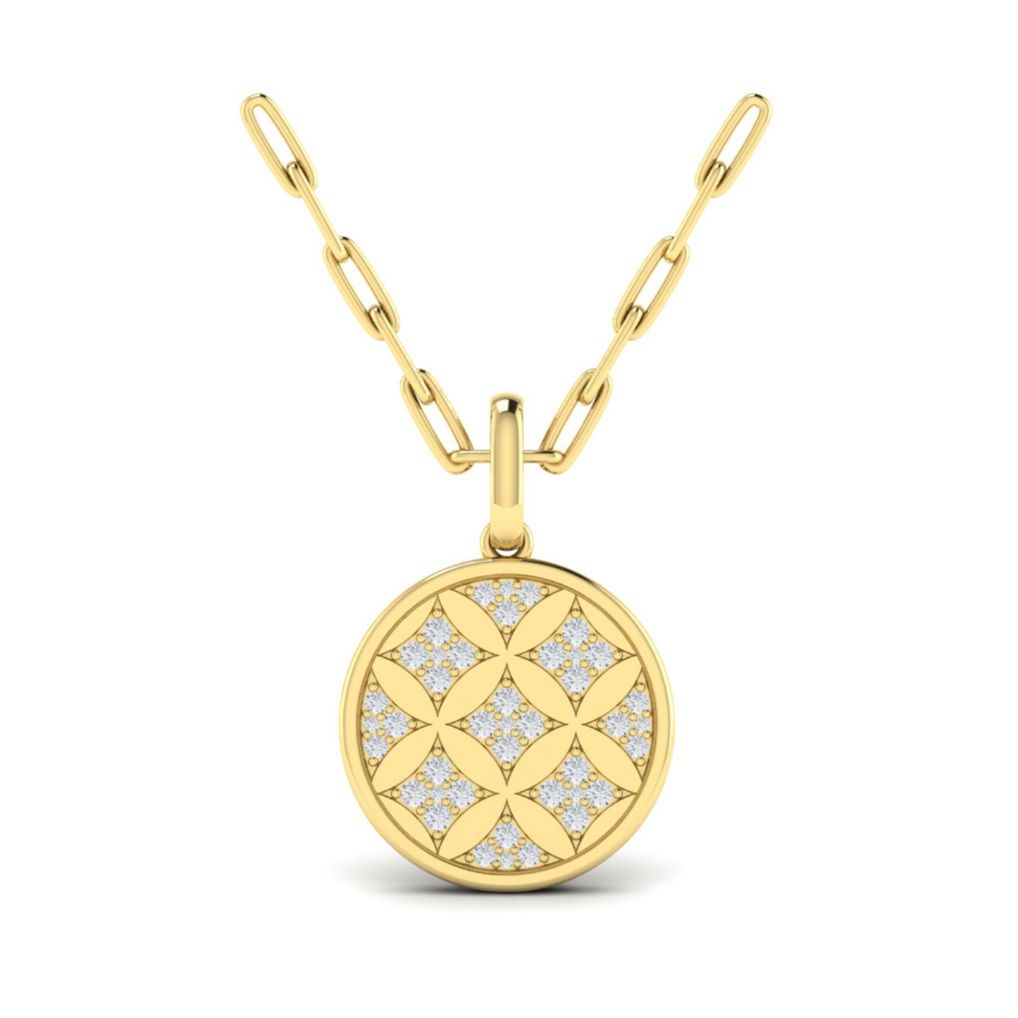 Vlora Yellow 14k Gold Diamond Pendant