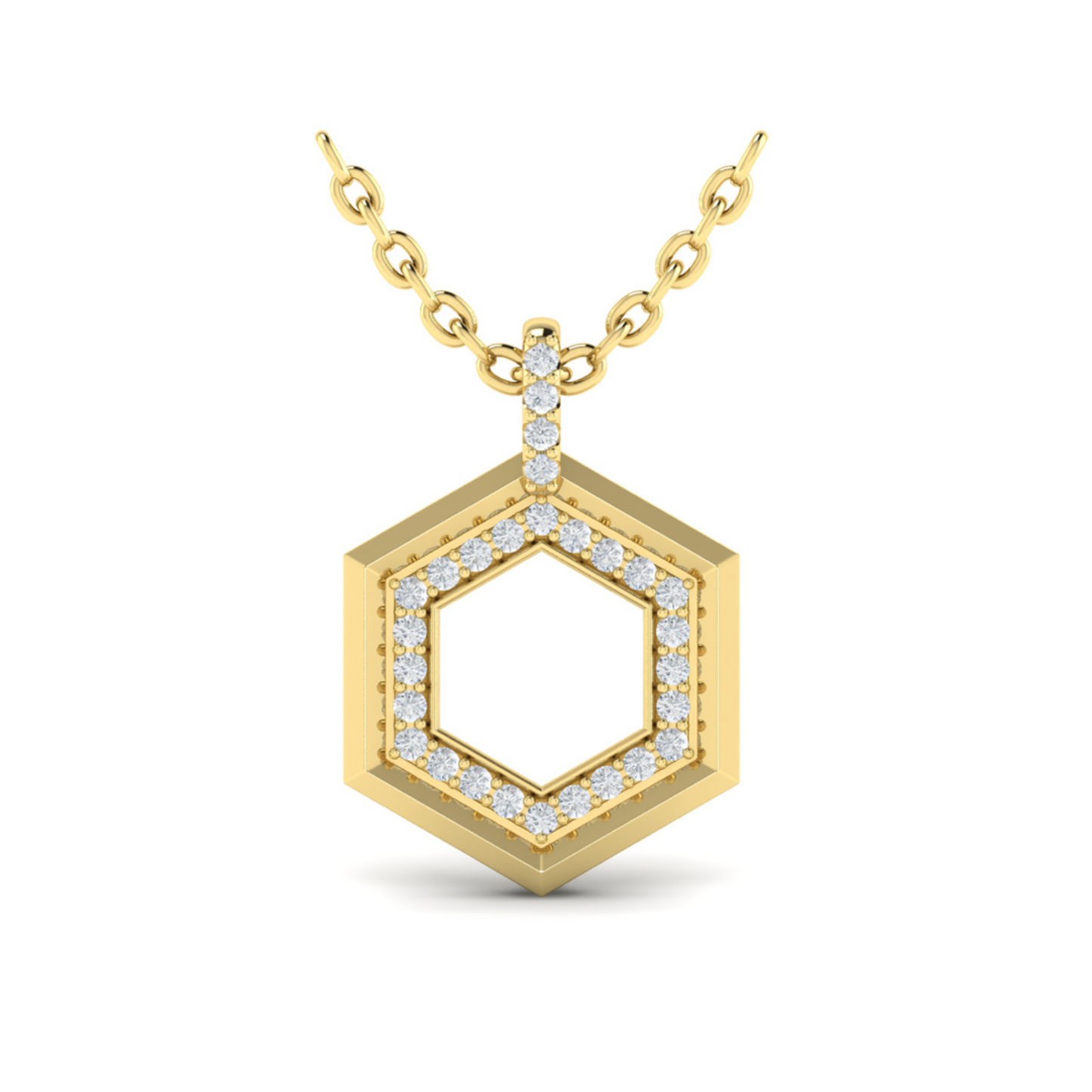 Vlora Yellow 14k Gold Diamond Honeycomb Necklace